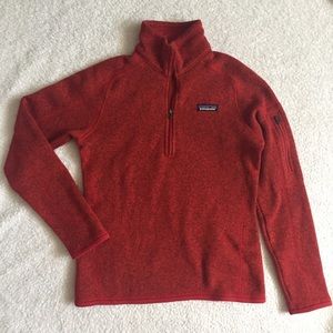 Red Patagonia better sweater quarter zip